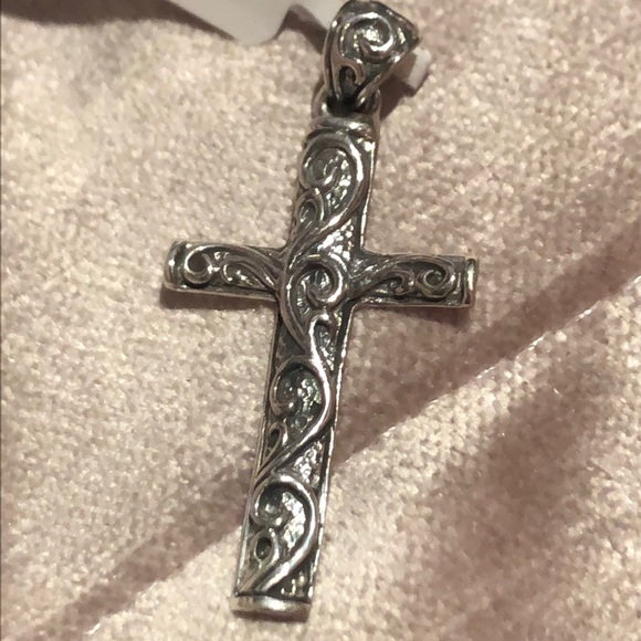 Antique Style Swirl Cross Sterling Silver - Picture 10 of 11